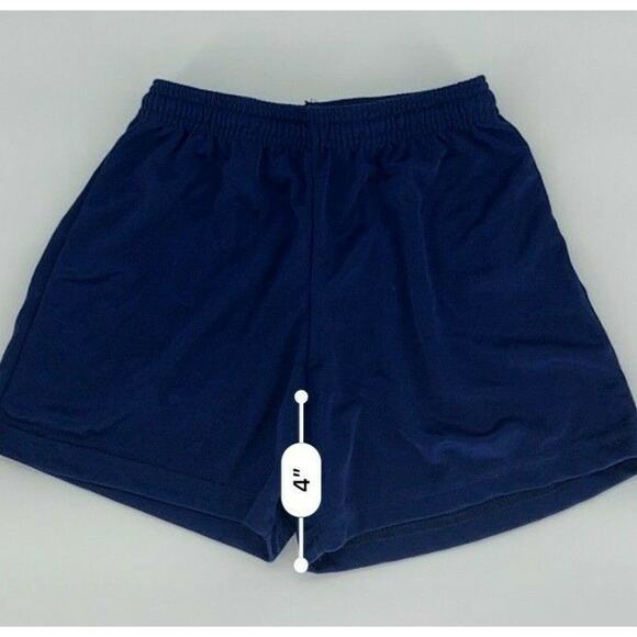 Unisex Boy Girl’s Youth Athletic Shorts Solid Blue Elastic Waist No Size - Picture 5 of 6